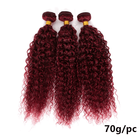 SL'HAIR 3Pcs 99J Color Curly Bundles 100% Human Remy Hair