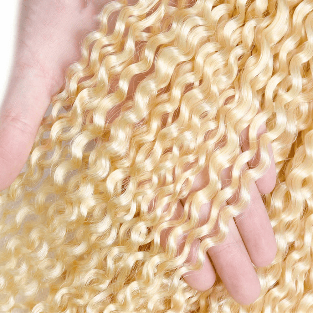 613# Blonde Color Kinky Curly Bundles 100% Human Hair Brazilian Hair
