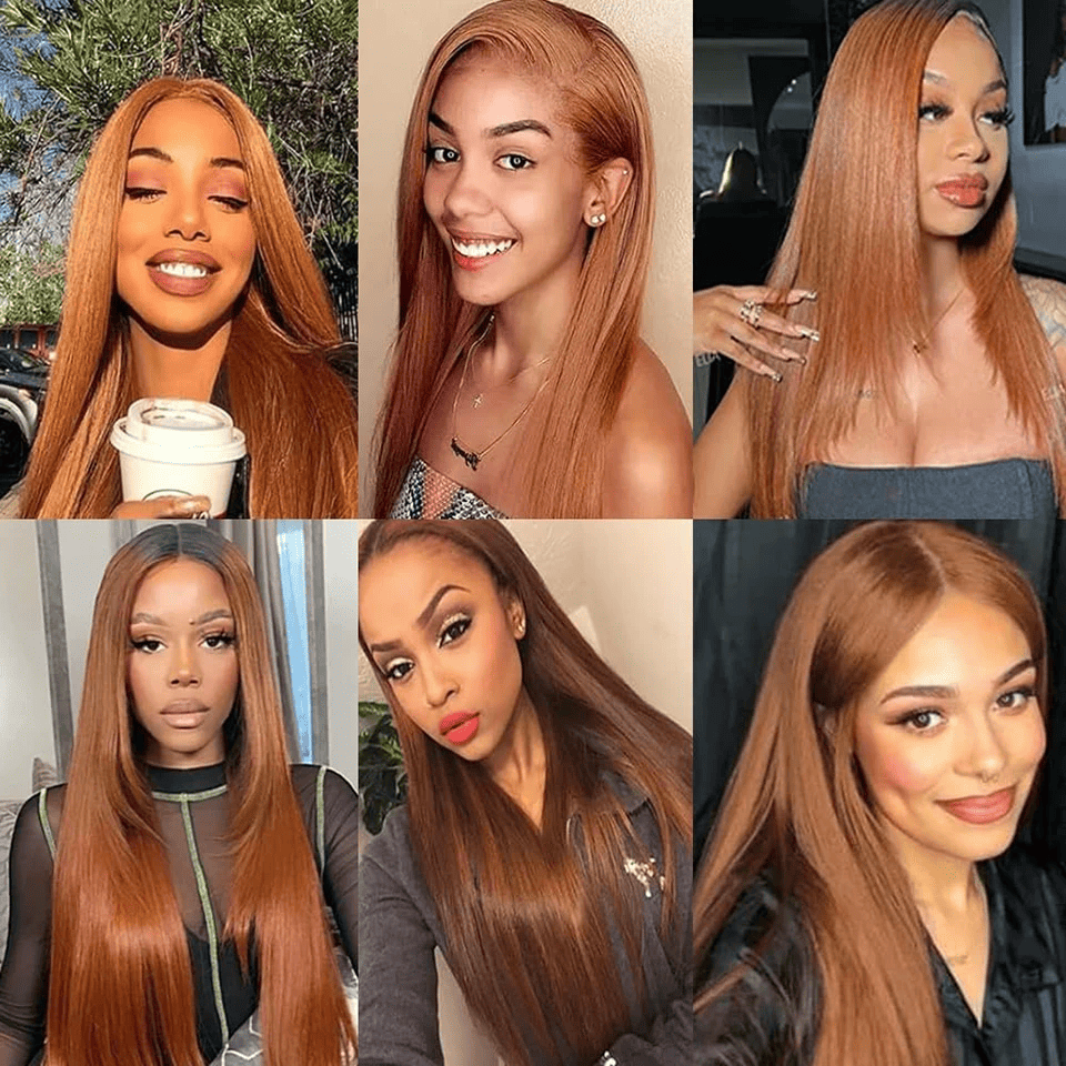 SL'HAIR Straight 33# Color 3 Bundles With 4*4 HD Lace Closure 100% Human Hair
