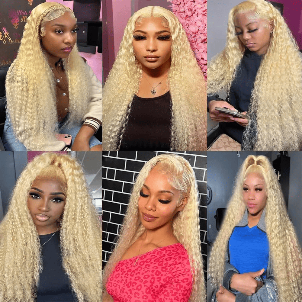 613# Blonde Color Kinky Curly Bundles 100% Human Hair Brazilian Hair