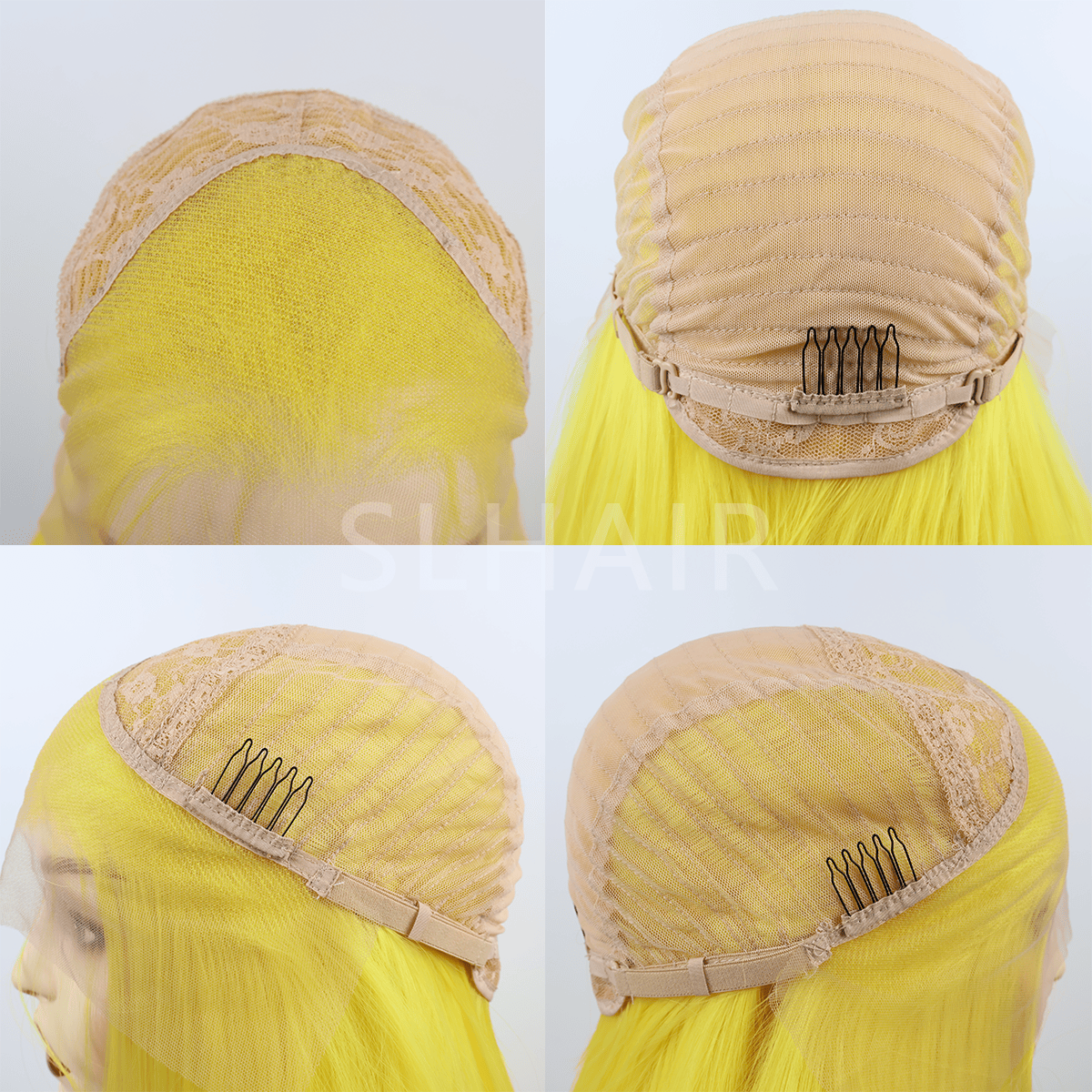 Yellow Color 13*4 Synthetic Lace Front Straight Wig WLF4001