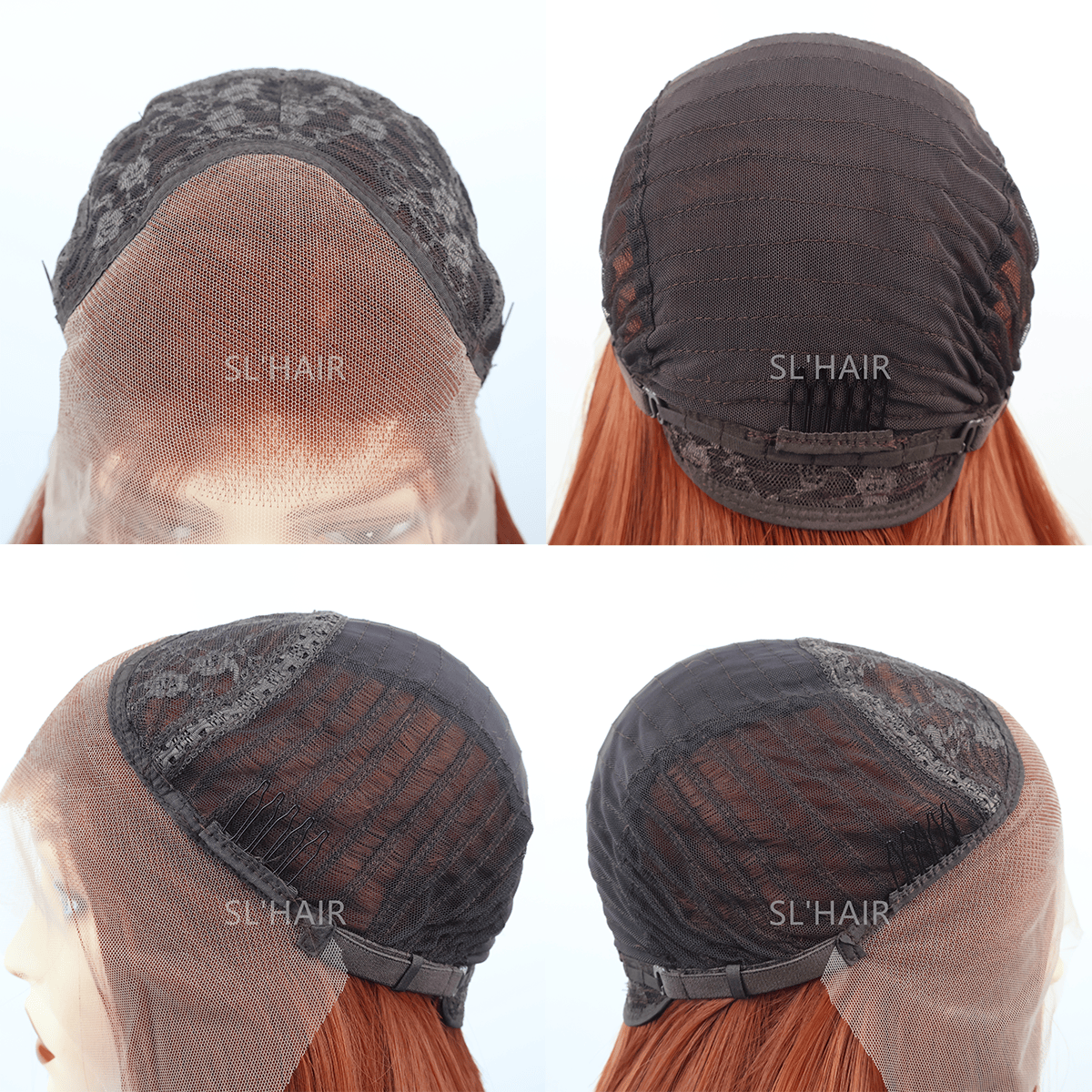 Ginger Orange Color 13*4 Synthetic Lace Front Straight Wig WLF4007