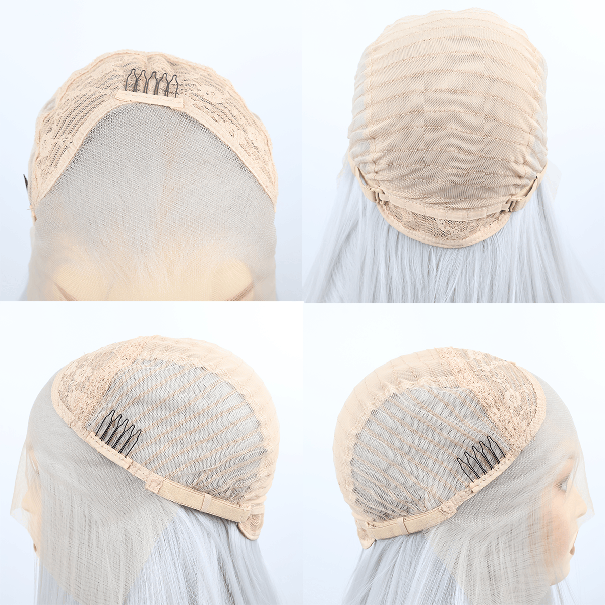 Sliver Grey Color 13*4 Synthetic Lace Front Straight Wig WLF4020