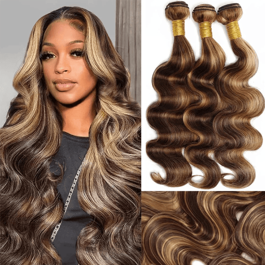 SL'HAIR 3Pcs 4-27 Highlignt Color Wave Bundles 100% Human Remy Hair