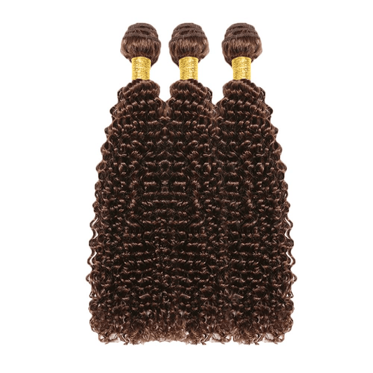 SL'HAIR 3Pcs 4# Brown Color Curly Bundles 100% Human Remy Hair
