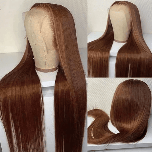SL'HAIR 4# Color Real HD Lace 13*4/13*6 Frontal Wig Straight Pre Plucked