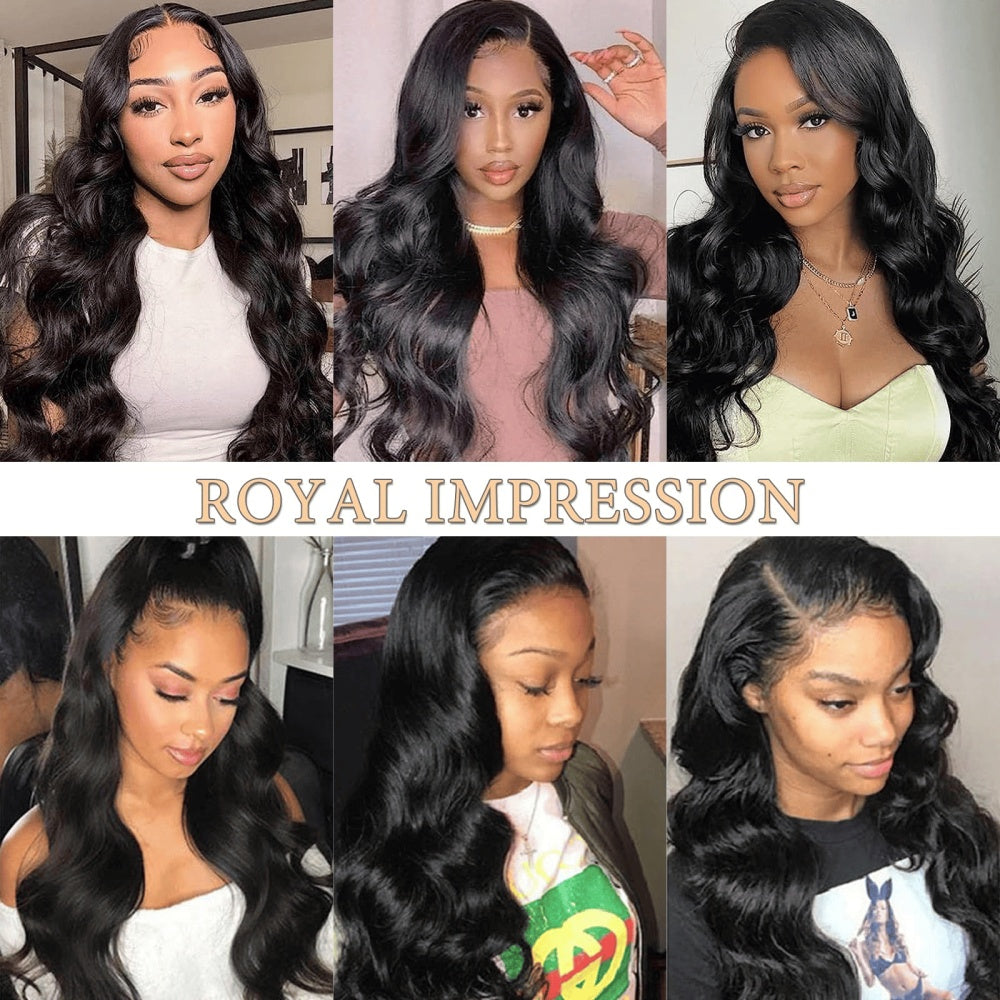 SL'HAIR 5x5 Invisible Real HD Lace Closure with 3 Bundles 100% Human Hair Body Wave