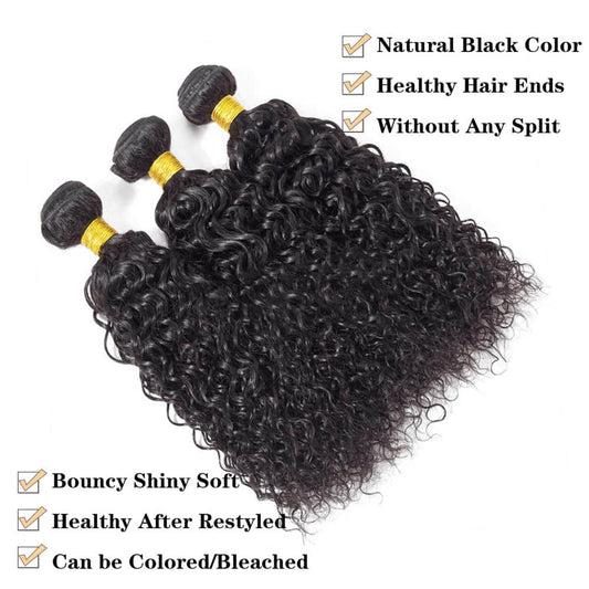 SL'HAIR 5x5 Invisible Real HD Lace Closure with 3 Bundles 100% Human Hair Kinky Curly