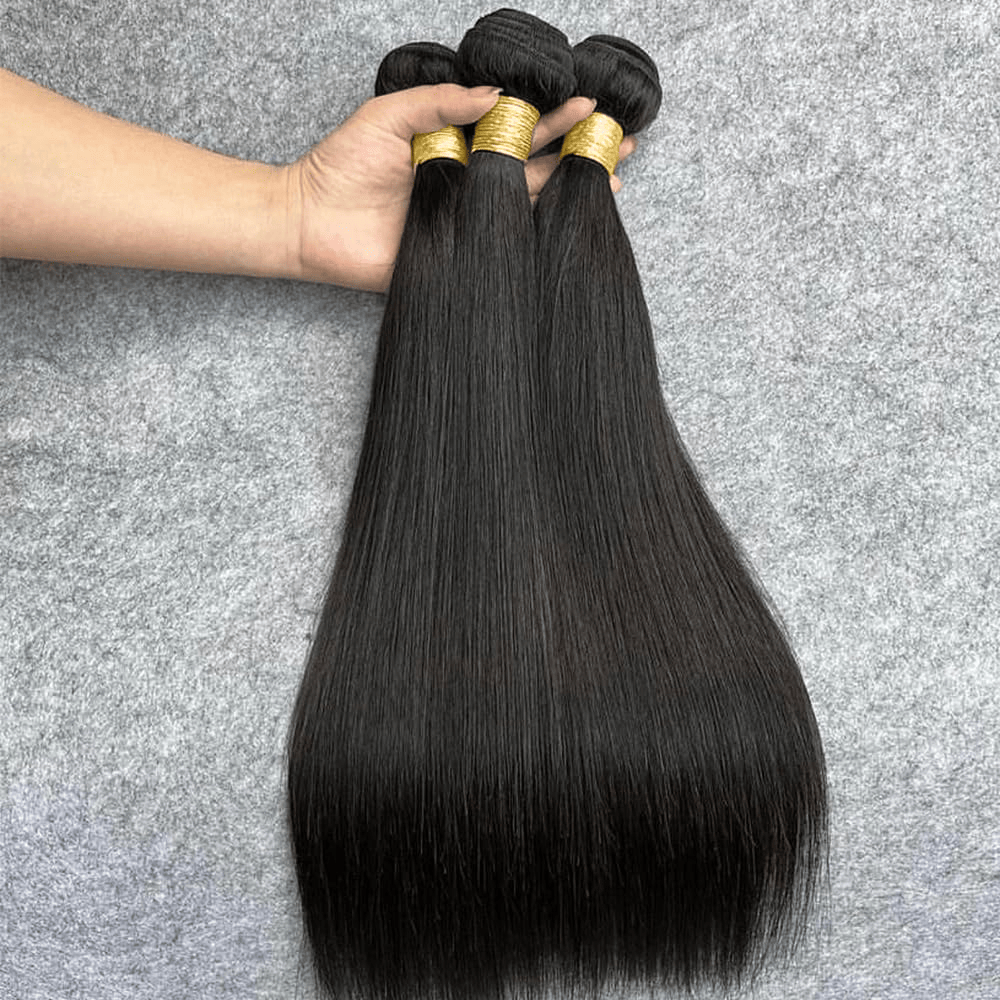 SL'HAIR 5x5 Invisible Real HD Lace Closure with 3 Bundles 100% Human Hair Straight