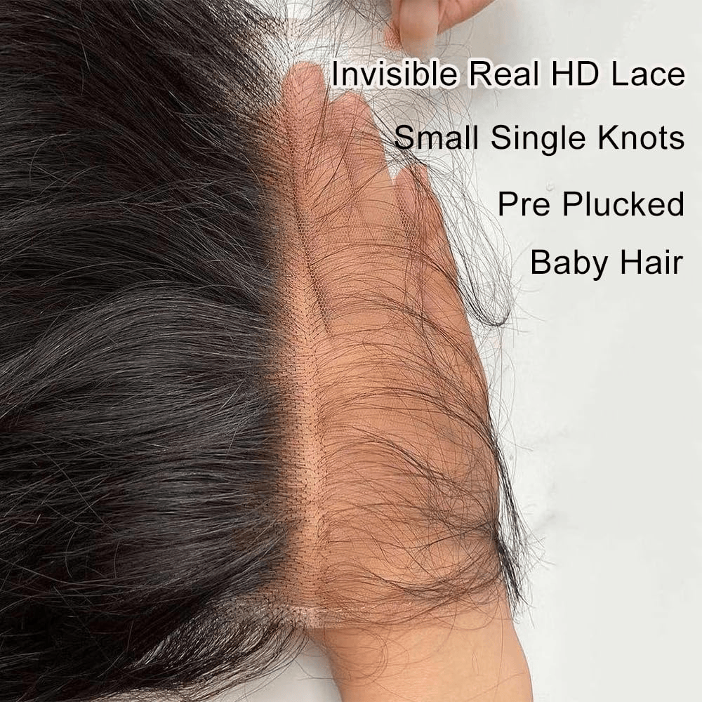 SL'HAIR 5x5 Invisible Real HD Lace Closure with 3 Bundles 100% Human Hair Straight