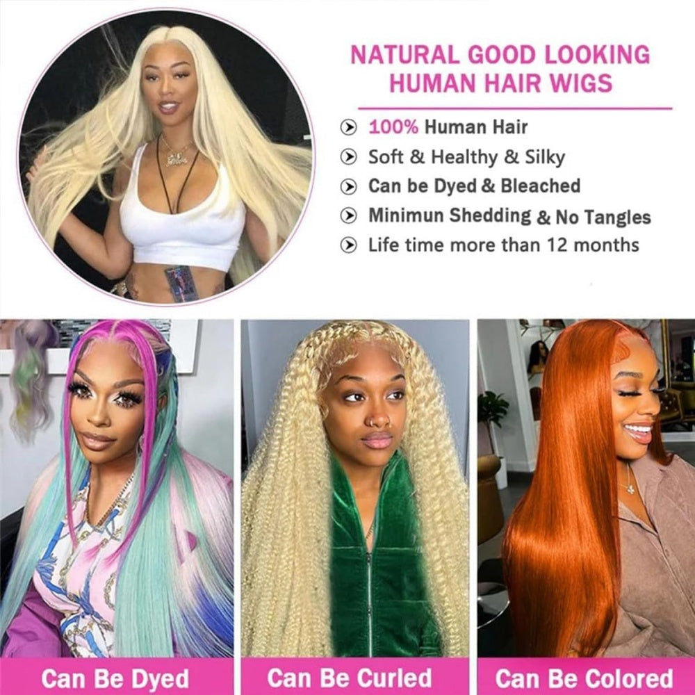 SL'HAIR 613# 13*4 Invisible Real HD Lace Closure with 3 Bundles 100% Human Hair Straight