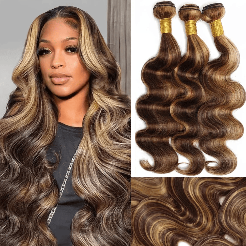 SL'HAIR 1PC 4P-27 Highlight Bundles 100% Human Hair With Diffierent Texture