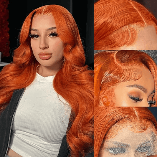 SL'HAIR 350# Ginger Color Real HD Lace 13*4/13*6 Frontal Wig Body Wave Pre Plucked