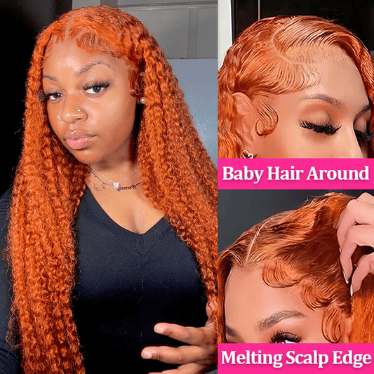 SL'HAIR 350# Ginger Color Real HD Lace 13*4/13*6 Frontal Wig Deep Wave Pre Plucked