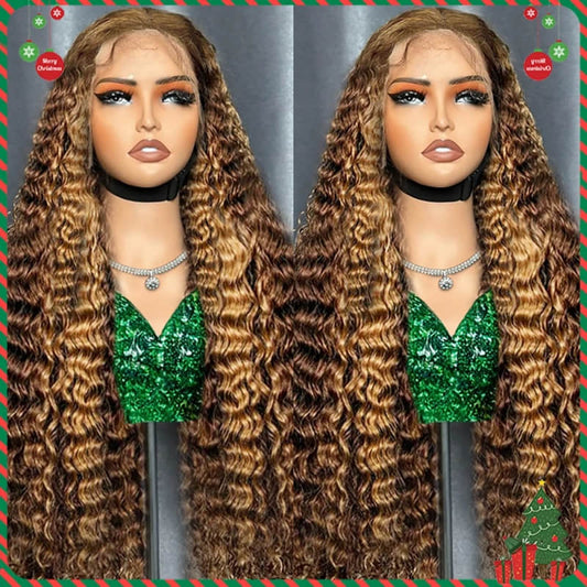 SL'HAIR Highlight Color Real HD Lace 13*4/13*6 Frontal Wig Deep Wave Pre Plucked