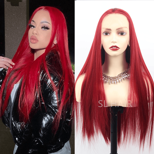 99J Color 13*4 Synthetic  Lace Front Straight Wig WLF4009