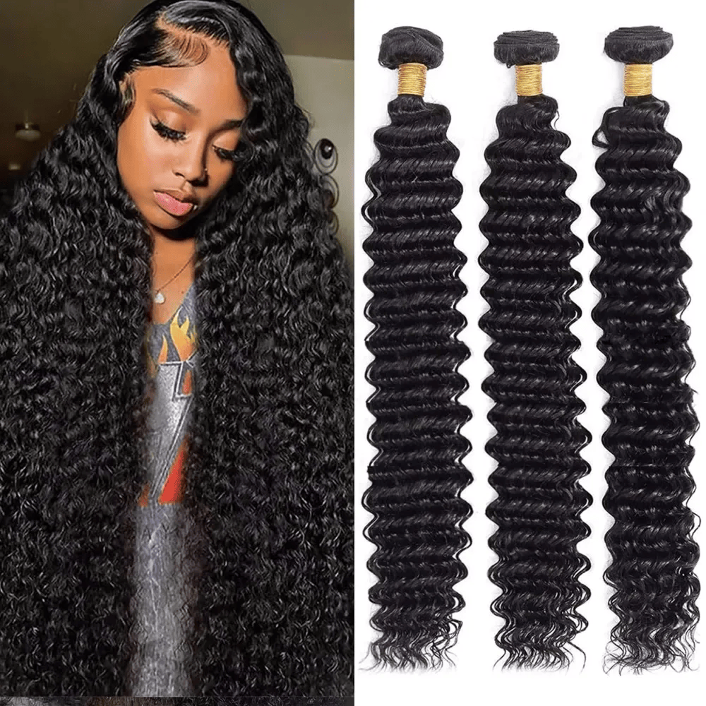 SL'HAIR 1PC 1B Color Bundles 100% Human Hair With Diffierent Texture