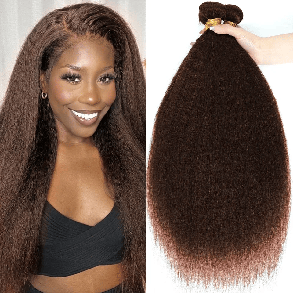 SL'HAIR 3Pcs 4# Brown Color Curly Bundles 100% Human Remy Hair
