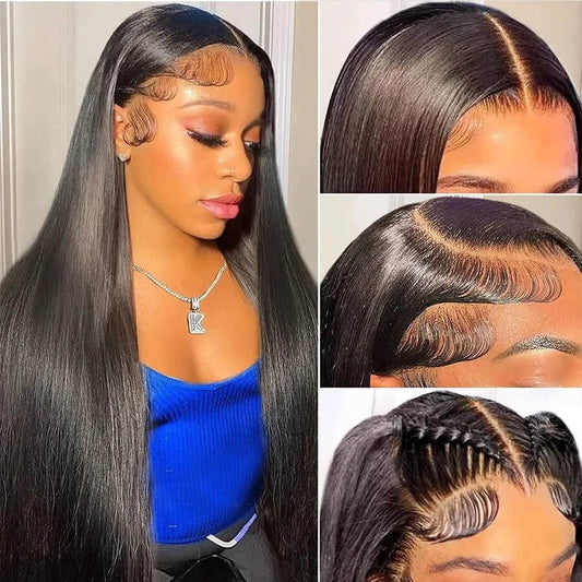 SL'HAIR 1B# Color Real HD Lace 13*4/13*6 Frontal Wig Straight Pre Plucked
