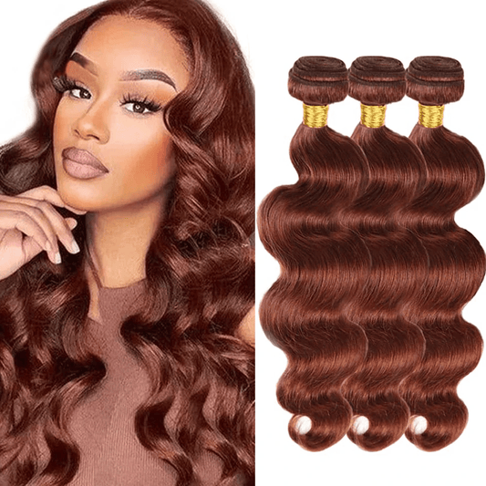 3Pcs 33# Brown Color Body Wave Bundles 100% Human Hair Brazilian Hair