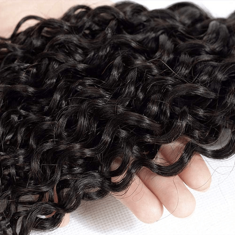 SL'HAIR 13*4 Invisible Real HD Lace Closure with 3 Bundles 100% Human Hair Water Wave