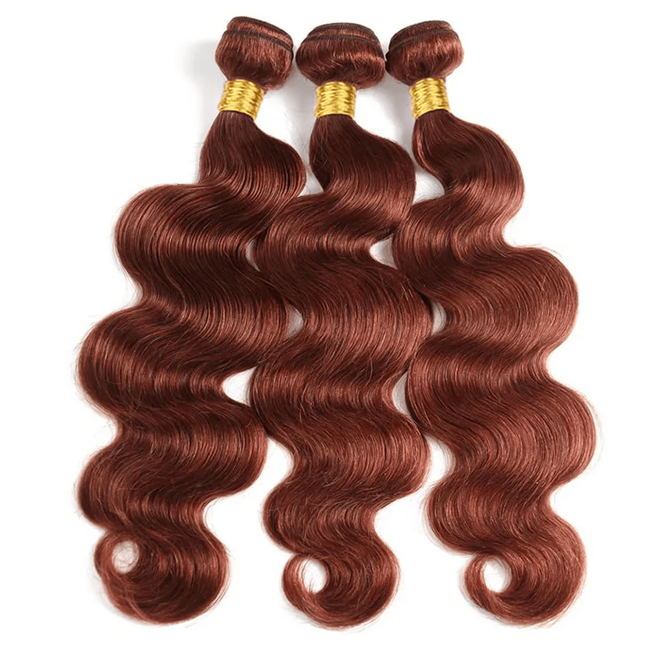 3Pcs 33# Brown Color Body Wave Bundles 100% Human Hair Brazilian Hair