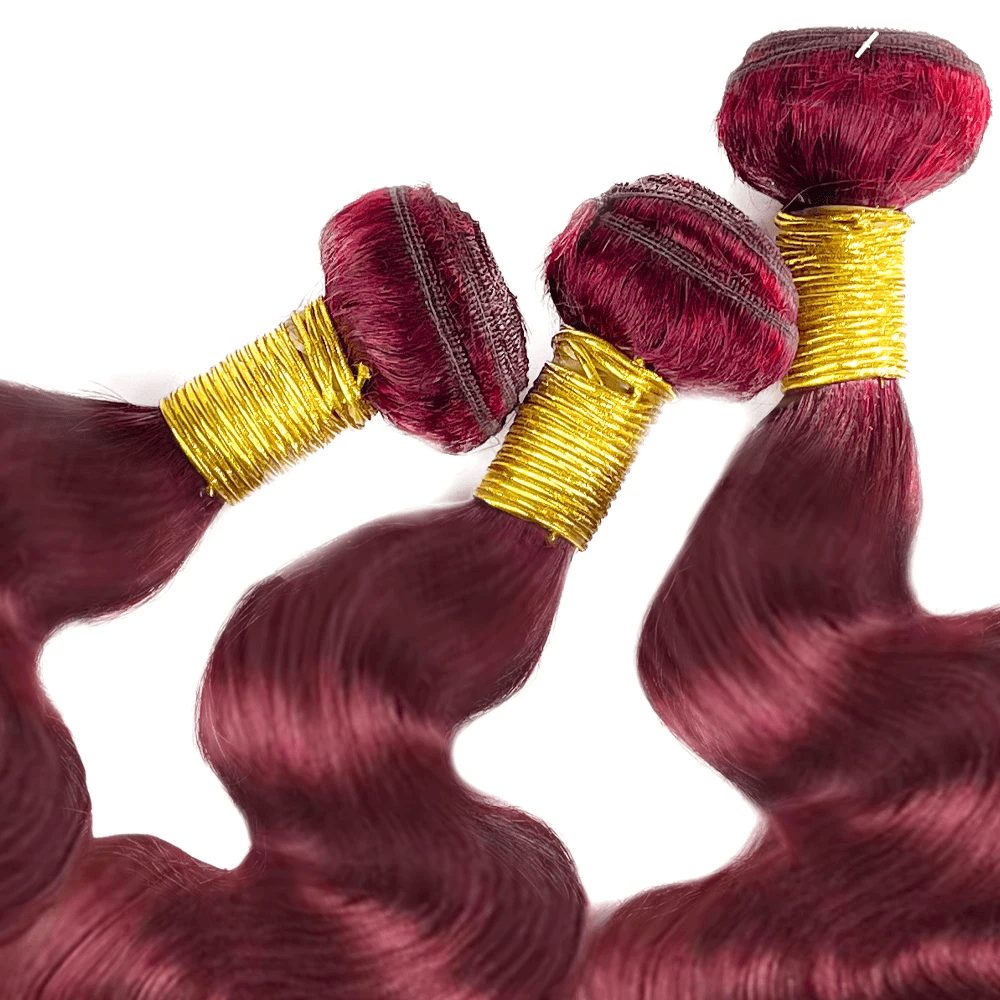 SL'HAIR 3Pcs 99J Color Wave Bundles 100% Human Remy Hair
