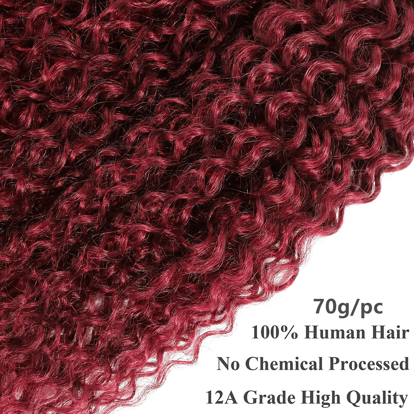 SL'HAIR 3Pcs 99J Color Curly Bundles 100% Human Remy Hair