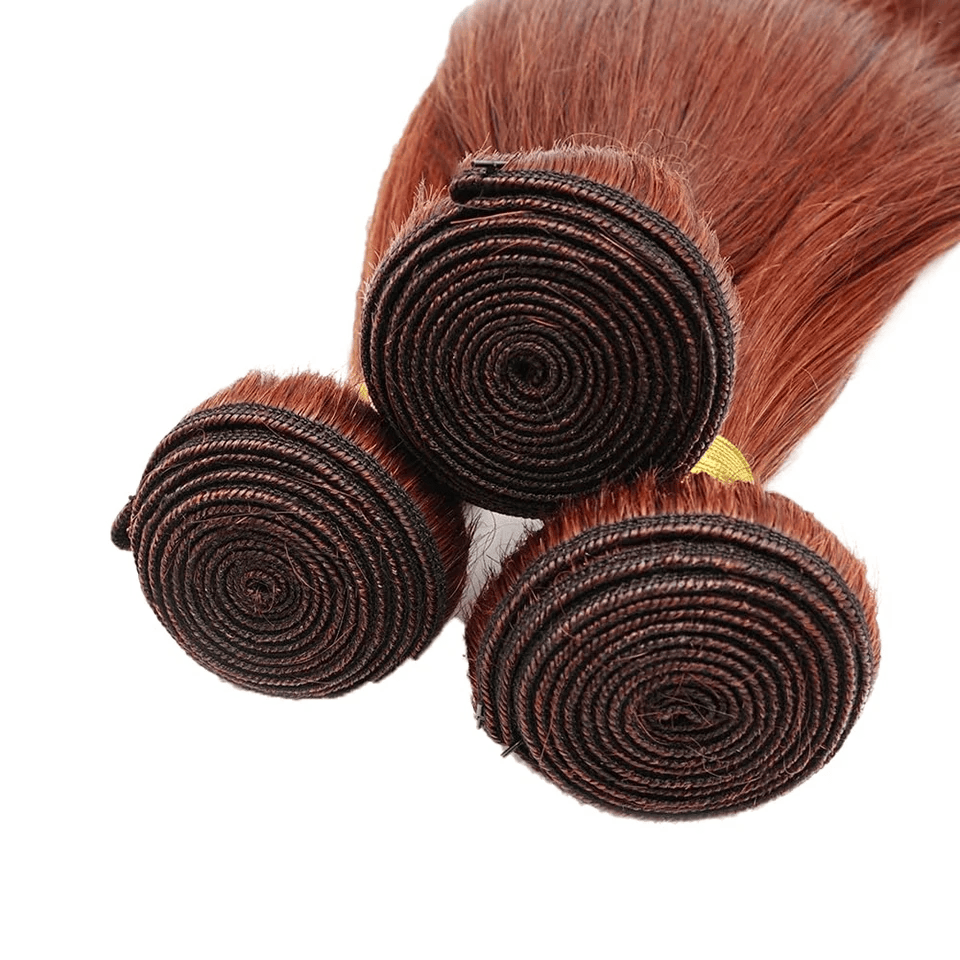 3Pcs 33# Brown Color Straight Bundles 100% Human Hair Brazilian Hair