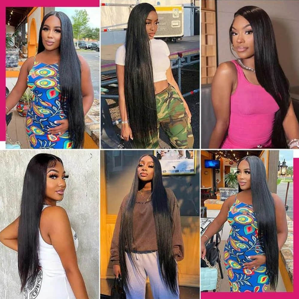 SL'HAIR 13*6 Invisible Real HD Lace Closure with 3 Bundles Straight