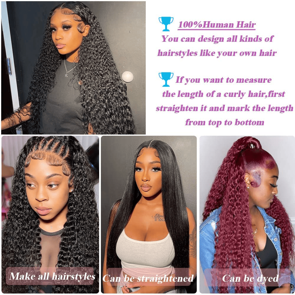 SL'HAIR 13*4 Invisible Real HD Lace Closure with 3 Bundles 100% Human Hair Water Wave