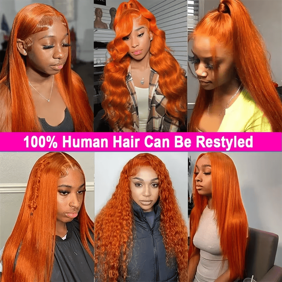 SL'HAIR 1PC 350# Ginger Bundles 100% Human Hair With Diffierent Texture