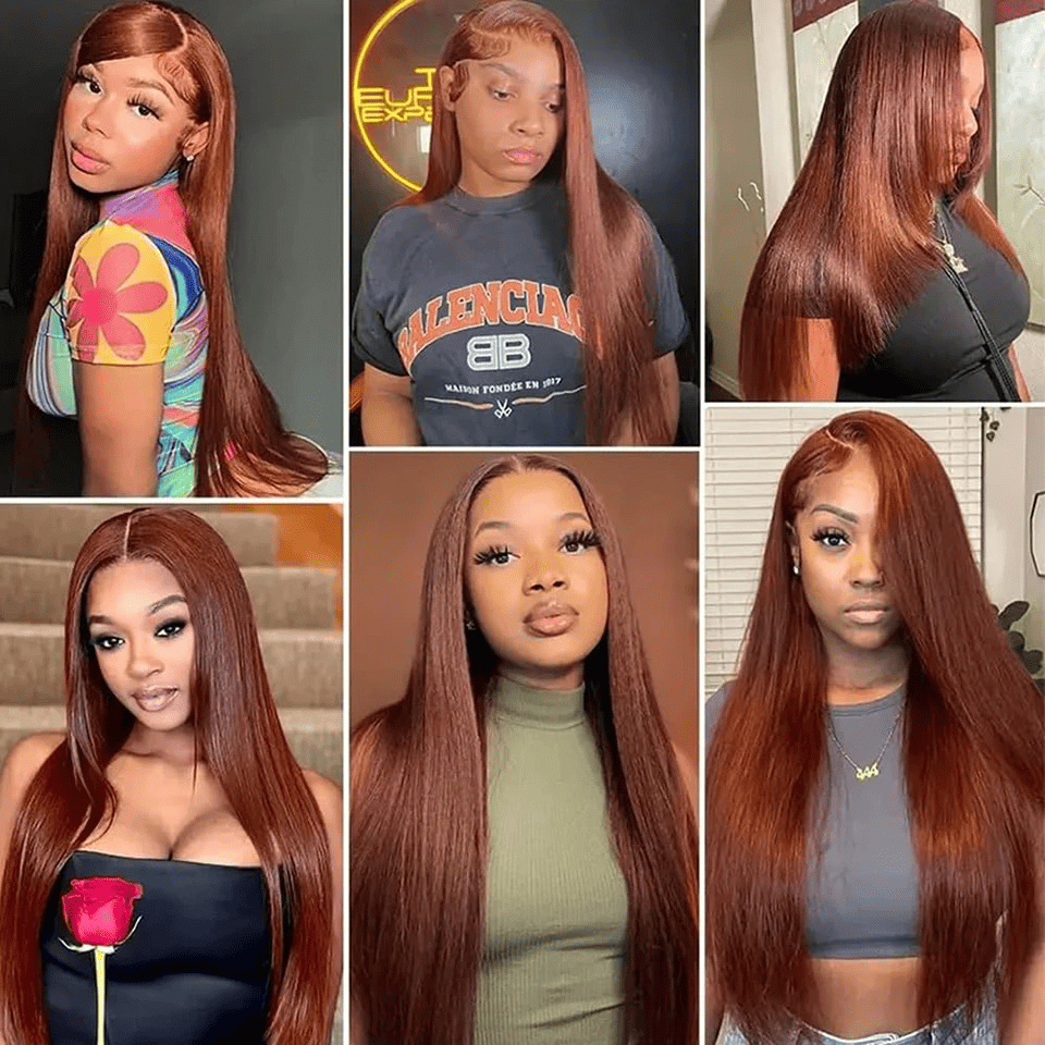 3Pcs 33# Brown Color Straight Bundles 100% Human Hair Brazilian Hair