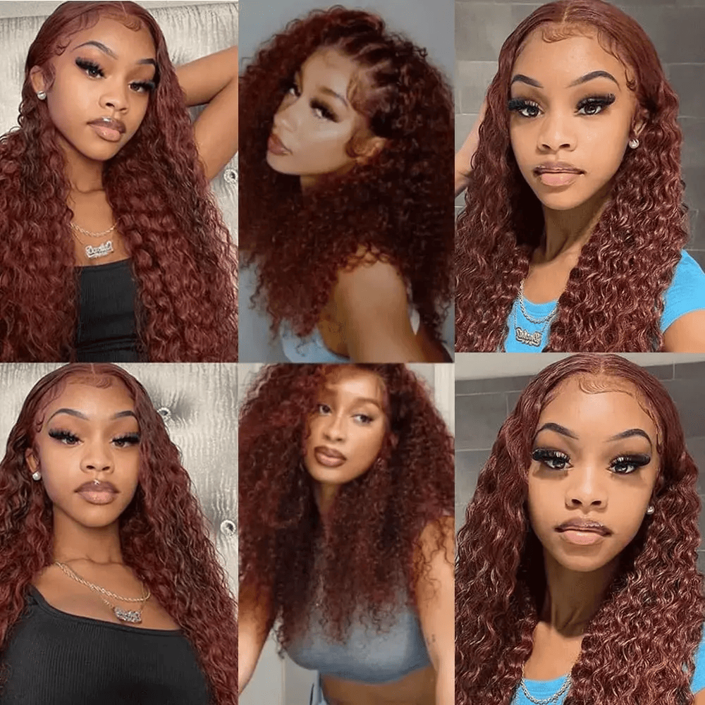 3Pcs 33# Brown Color Deep Wave Bundles 100% Human Hair Brazilian Hair