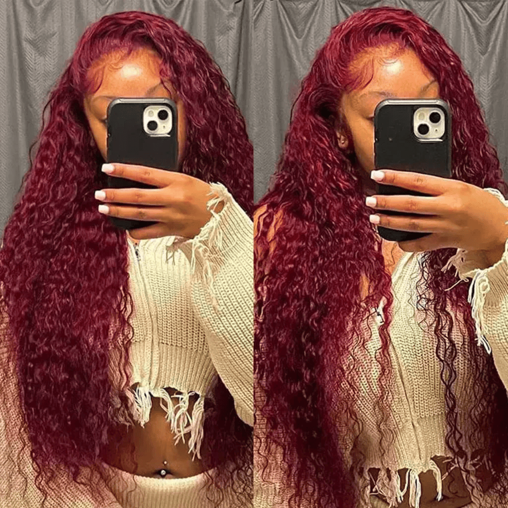 SL'HAIR 3Pcs 99J Color Curly Bundles 100% Human Remy Hair