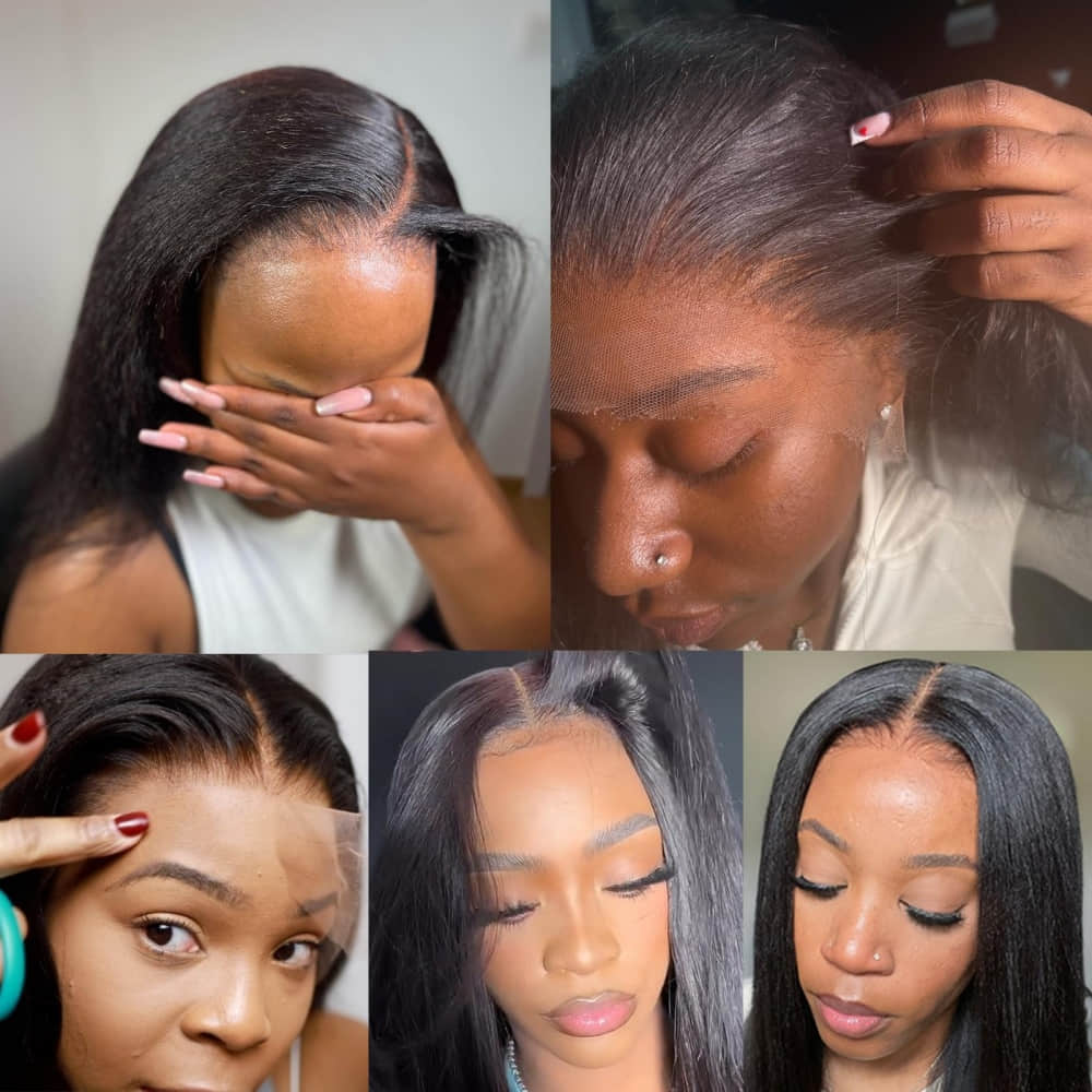 SL'HAIR 13*6 Invisible Real HD Lace Closure with 3 Bundles Straight
