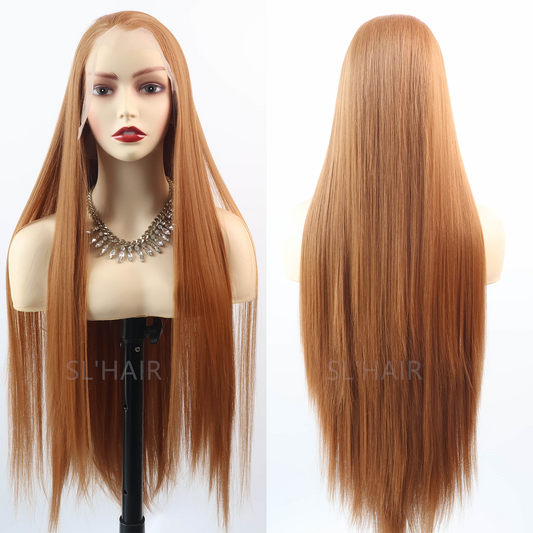 Ginger 13*6 Kanekalon Synthetic  Lace Front Straight Wig YLFJ6003