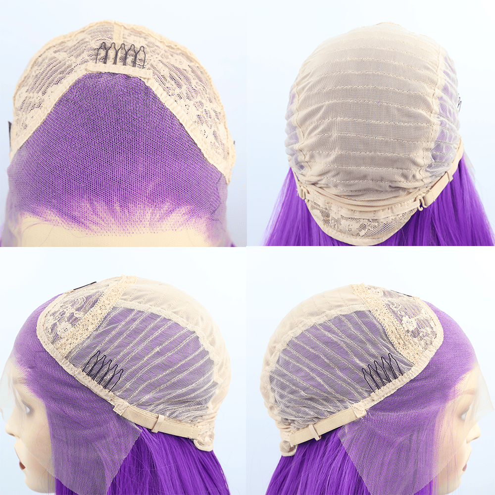 SL'HAIR Purple Color 13*4 Synthetic  Lace Front Straight Wig DLF029