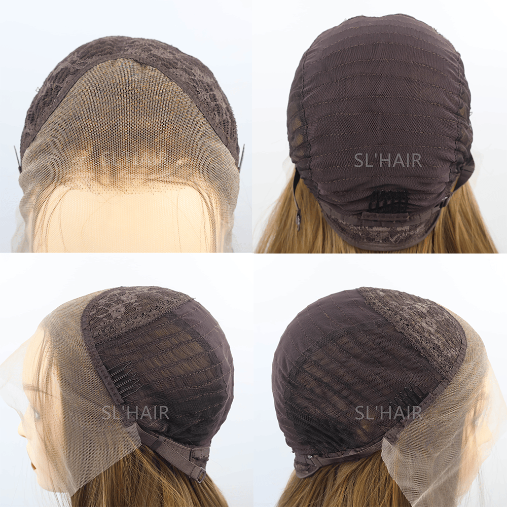 SL'HAIR Mix Brown Color 13*4 Synthetic  Lace Front Straight Wig DLF023