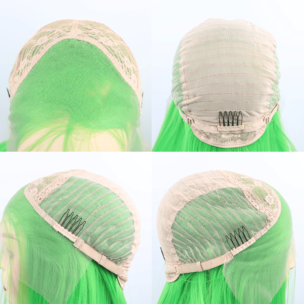 SL'HAIR Crisp Green Color 13*4 Synthetic  Lace Front Straight Wig DLF031