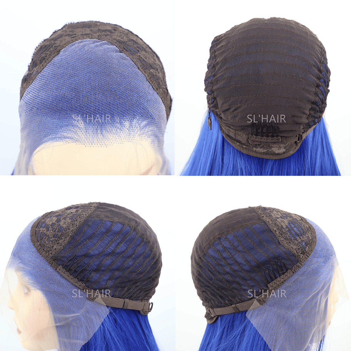 SL'HAIR Blue Color 13*4 Synthetic  Lace Front Straight Wig DLF014