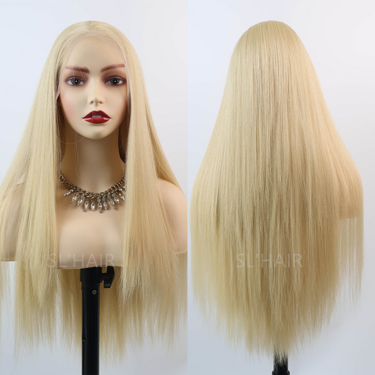 613# Blonde13*6 Kanekalon Synthetic  Lace Front Straight Wig YLFJ6010