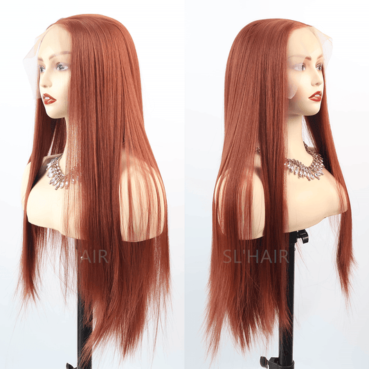 Orange13*6 Kanekalon Synthetic  Lace Front Straight Wig YLFJ6009