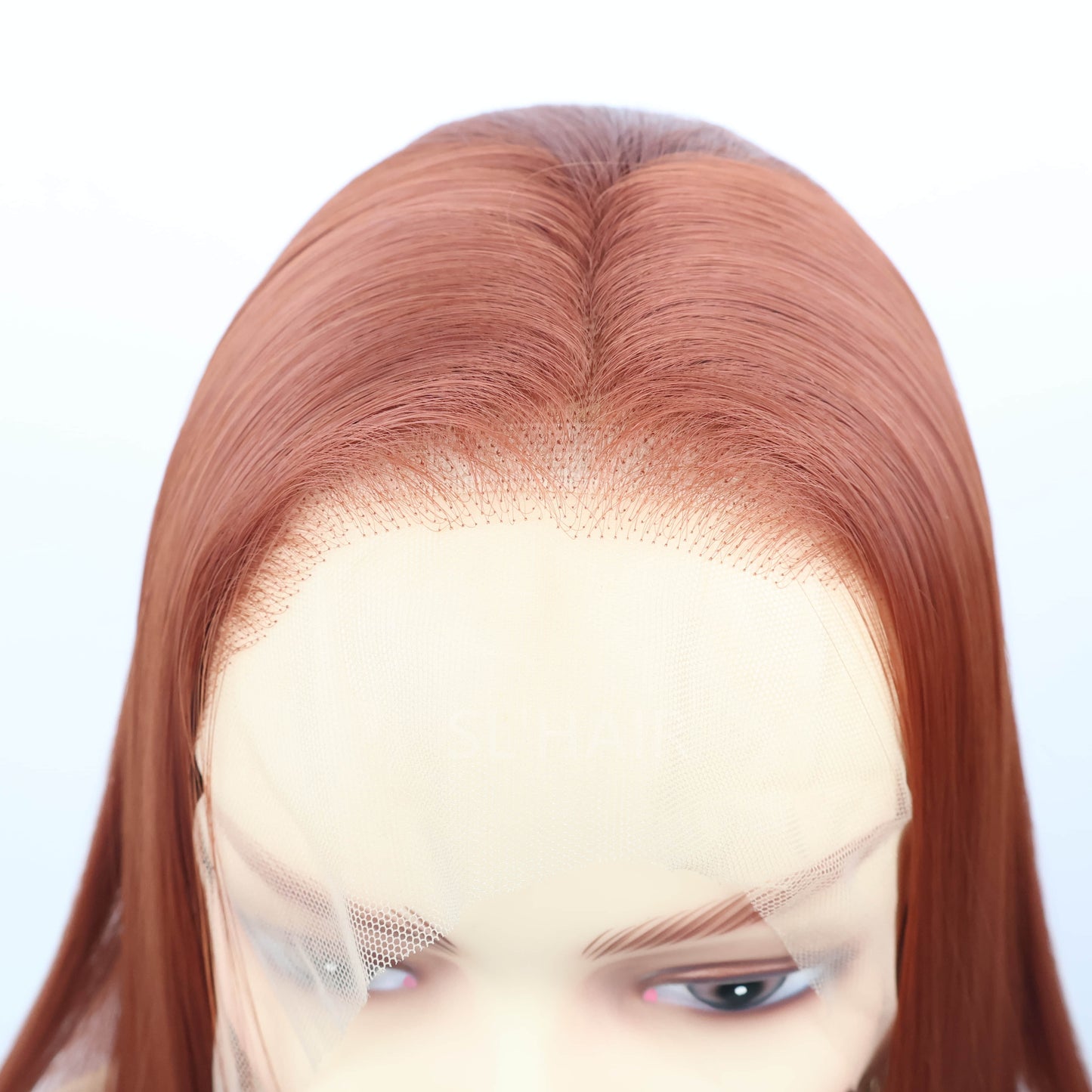 SL'HAIR Ginger Orange Color 13*4 Synthetic  Lace Front Straight Wig DLF007