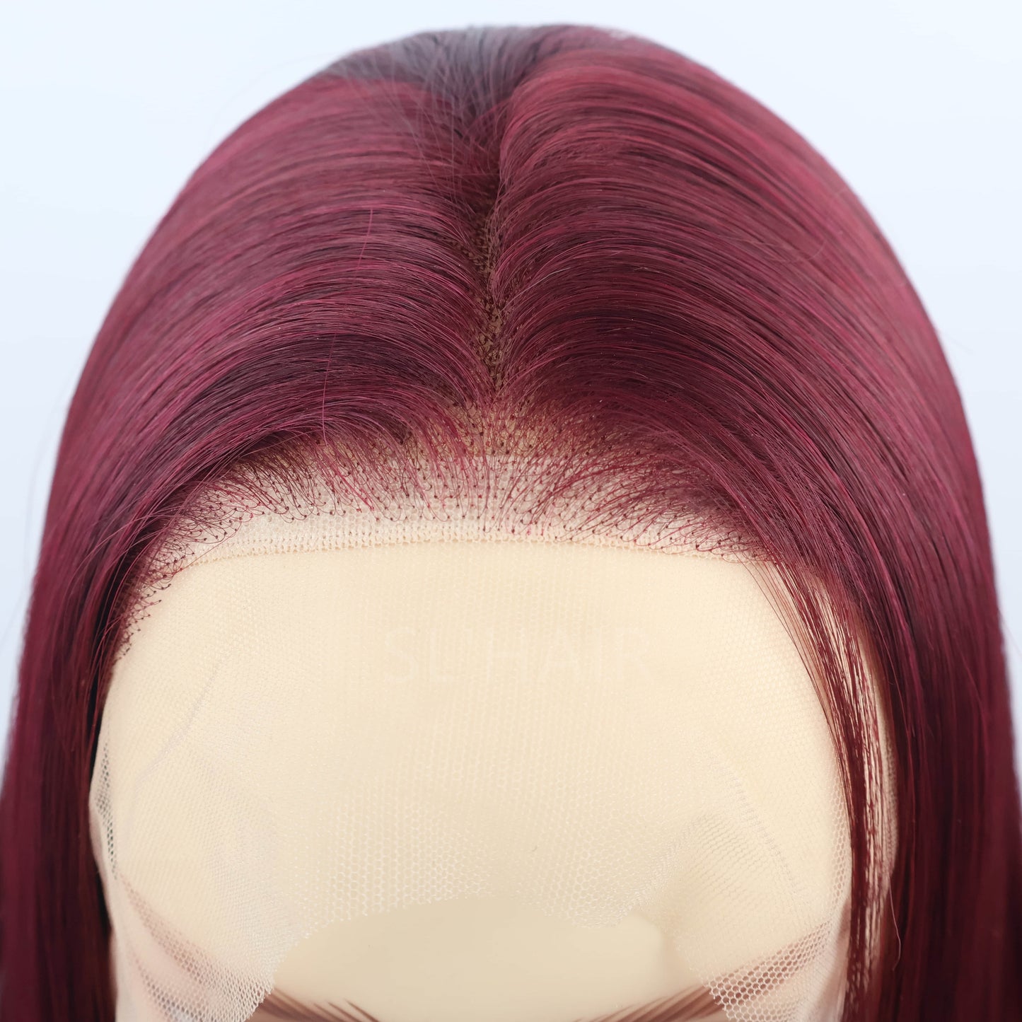 SL'HAIR Dark Red Color 13*4 Synthetic  Lace Front Straight Wig DLF021