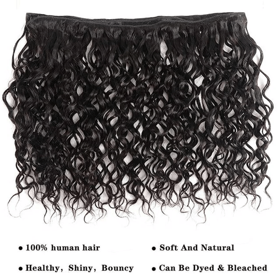 SL'HAIR 13*4 Invisible Real HD Lace Closure with 3 Bundles 100% Human Hair Deep Wave