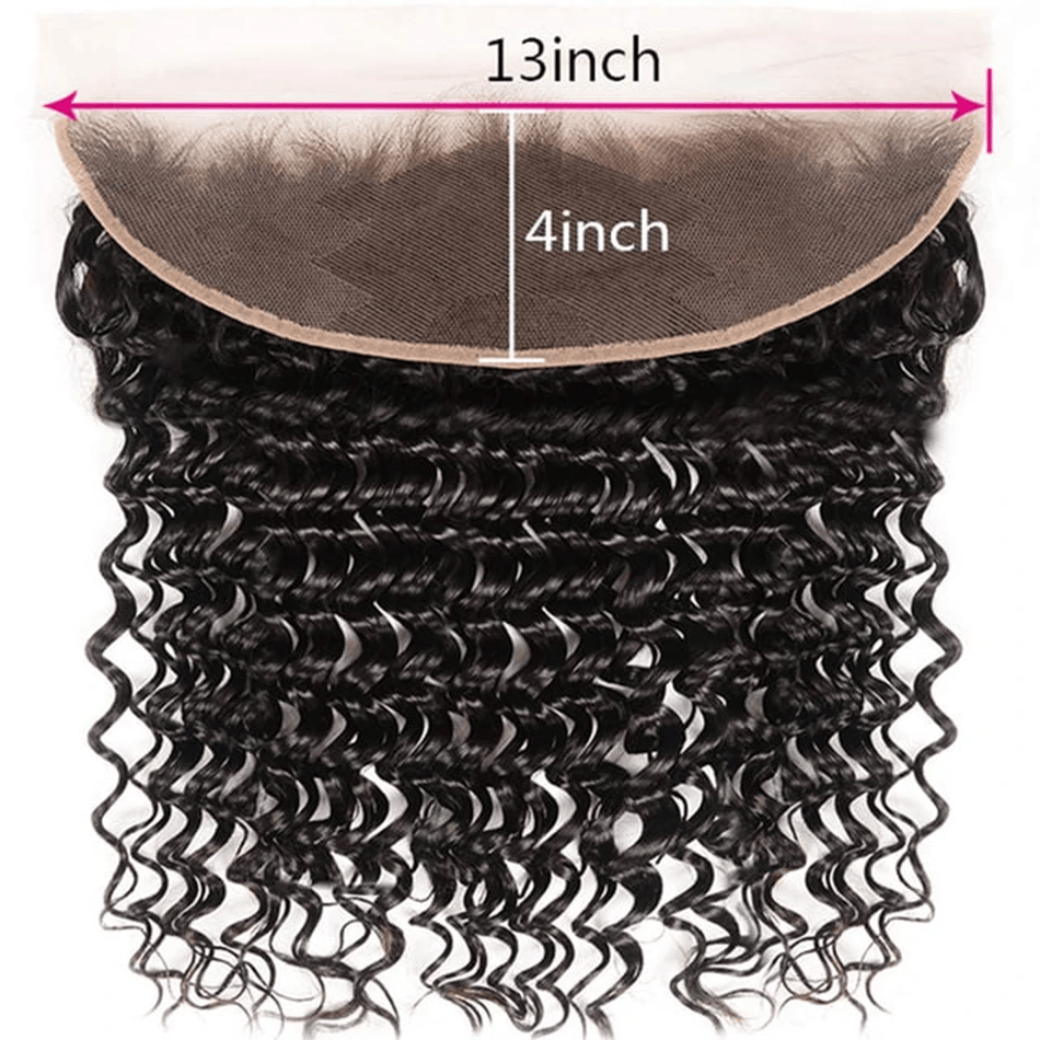 SL'HAIR 13*4 Invisible Real HD Lace Closure with 3 Bundles 100% Human Hair Deep Wave