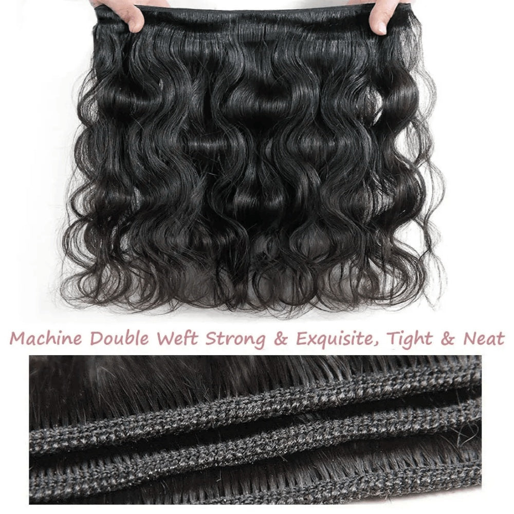 SL'HAIR 13*4 Invisible Real HD Lace Closure with 3 Bundles 100% Human Hair Body Wave