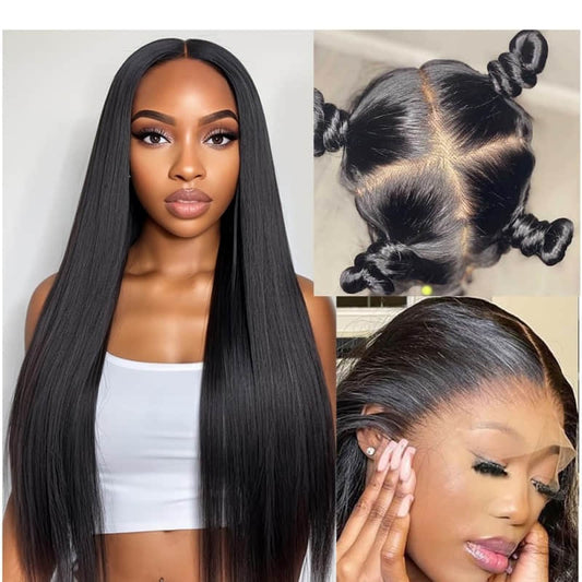 SL'HAIR 1B# Color Real HD Full Lace Wigs Pre Plucked For Diffierent Texture