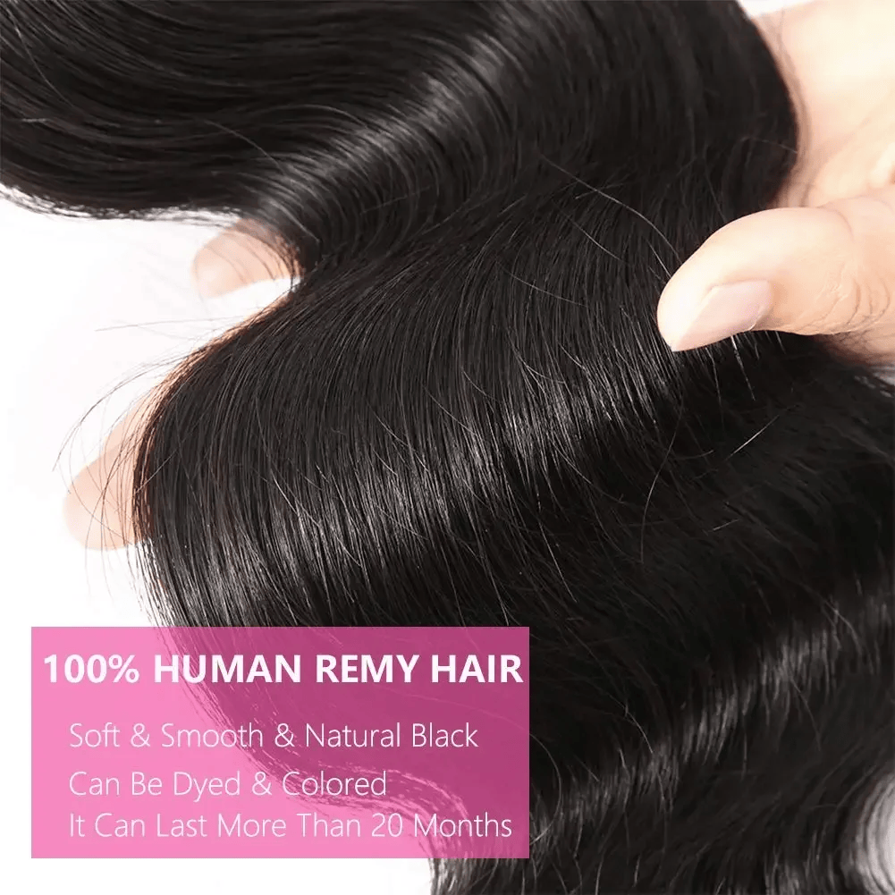 SL'HAIR 3Pcs 1B Color Wave Bundles 100% Human Remy Hair
